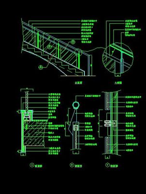 某旋转楼梯大样节点CAD详图图纸零部件解析